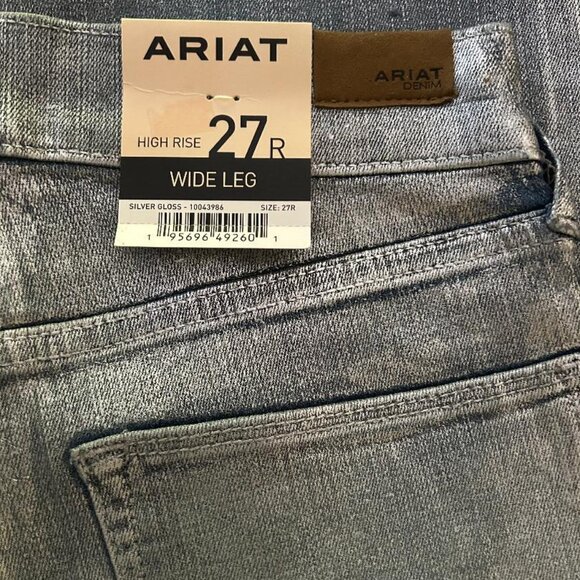 Ariat Jazmine Ultra High Rise Wide Leg Jeans Silver Gloss Size 27R NWT - Picture 8 of 11